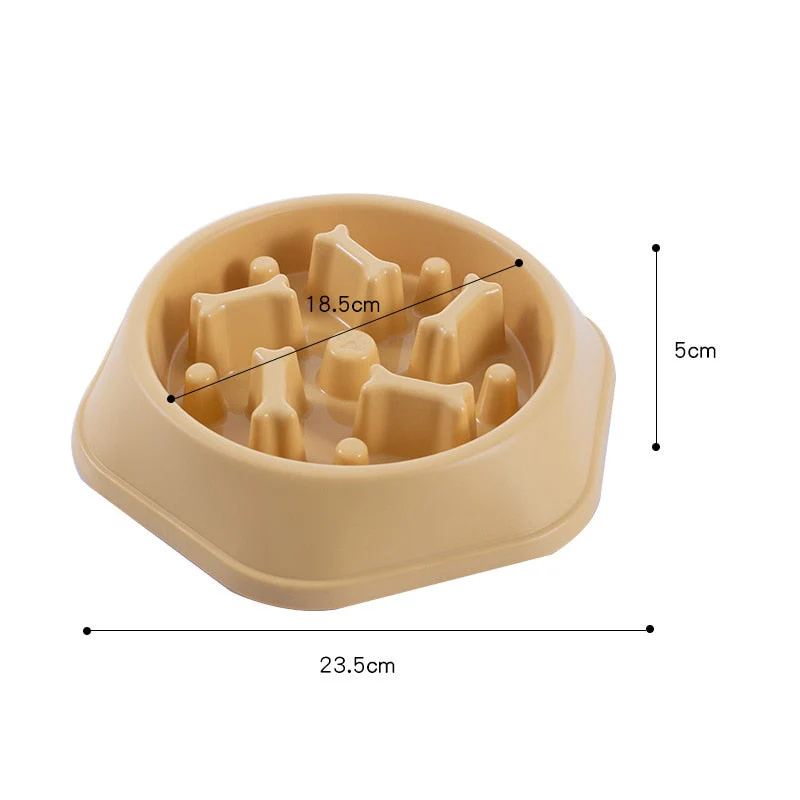 HULIANFU Pet Dog Bowl Dog Slow Feeder Bowl Puppy Cat Slow Eating Dish Bowl Anti-Gulping Food Plate Feeding Dog Cat Food Bowl Pet Supplies - Deanwangkt