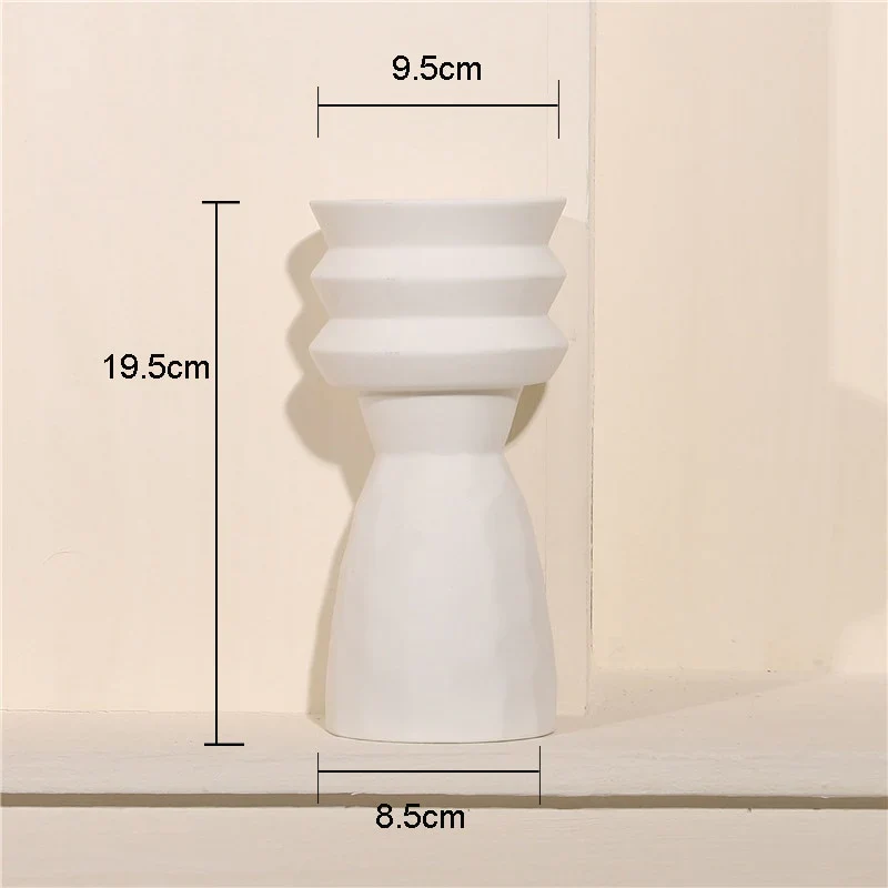 HULIANFU Nordic Ins Creative Ceramics Vase Home Ornaments White Vegetarian Flower Pot Vases Home Decorations Craft Gifts - Deanwangkt