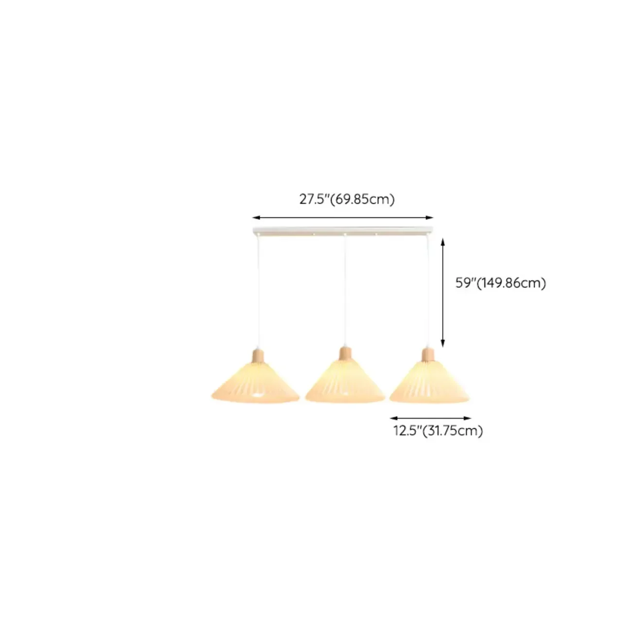 Modern Beige Pleated Fabric Kitchen Pendant Light