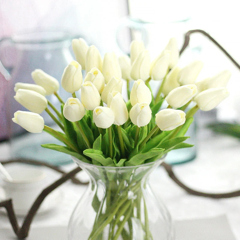 HULIANFU 2026  10PCS Artificial Flowers Garden Tulips Real Touch Flowers Tulip Bouquet Decor Mariage for Home Wedding Decorations Fake Flower - Deanwangkt
