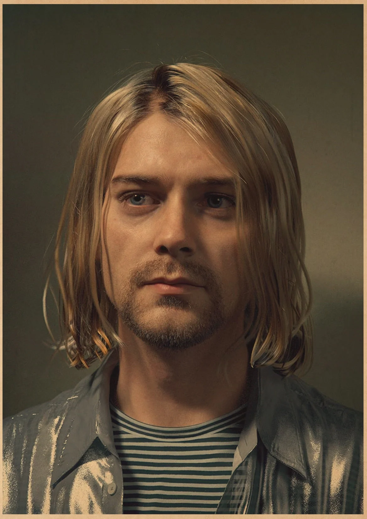 HULIANFU Singer Kurt Cobain Posters Rock and Roll Music Retro Kraft Paper Sticker DIY Vintage Room Bar Cafe Decor Gift Art Wall Paintings - Deanwangkt