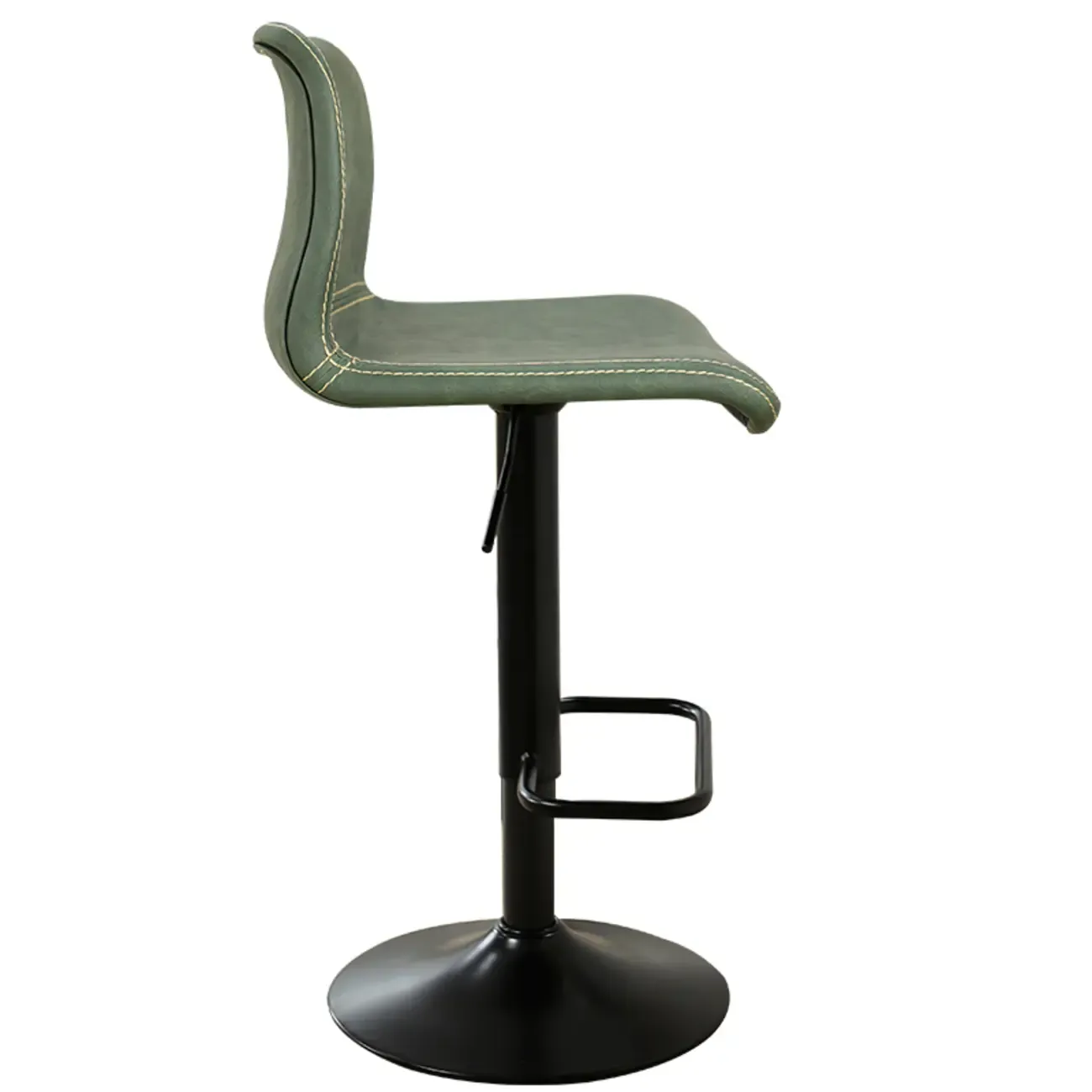 Leather Low Back Adjustable Swivel Sleek Bar Stools