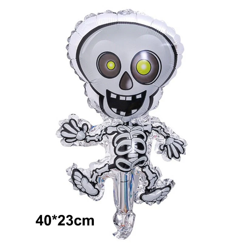 HULIANFU Large 86x165cm Skeleton Man Balloons Halloween Decorations Globos Scary Halloween Skull Ballons Halloween Party Home Decorations - Deanwangkt
