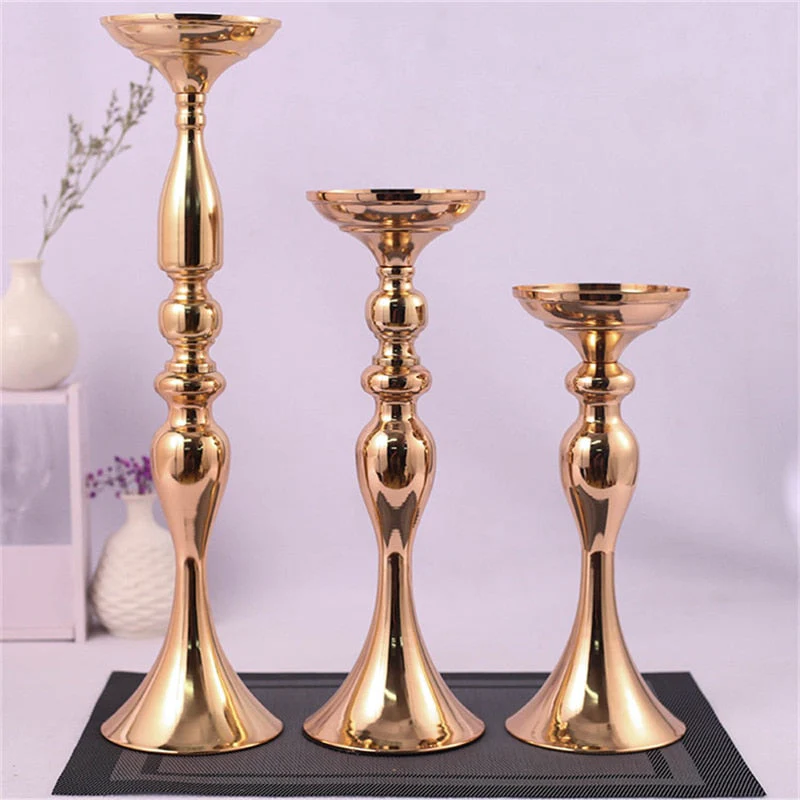 HULIANFU Metal Candle Holders Flowers Vase Candlestick Centerpieces Road Lead Candelabra Centerpieces Wedding porps Christmas decoration - Deanwangkt