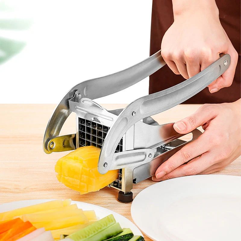 HULIANFU Stainless Steel French Fries Cutters Potato Chips Strip Cutting Machine Maker Slicer Chopper Dicer Home Kitchen Gadgets - Deanwangkt