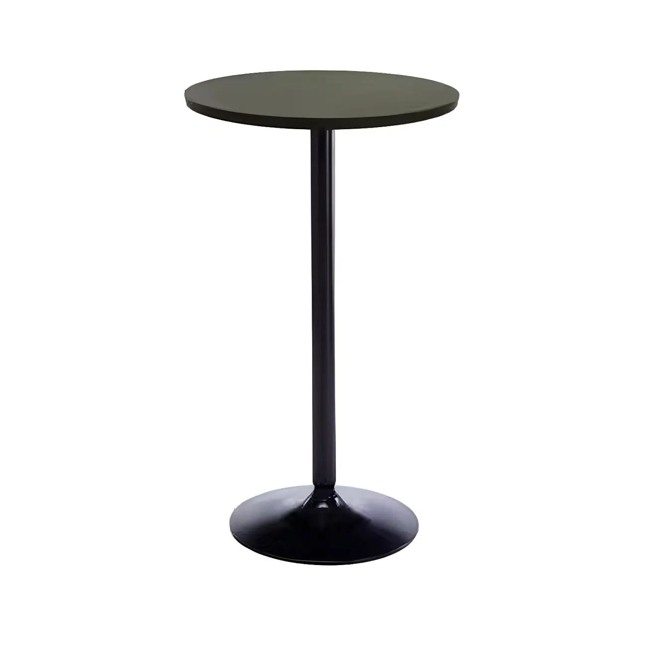 Minimalist Pedestal Wood Metal Round Bar Height Table