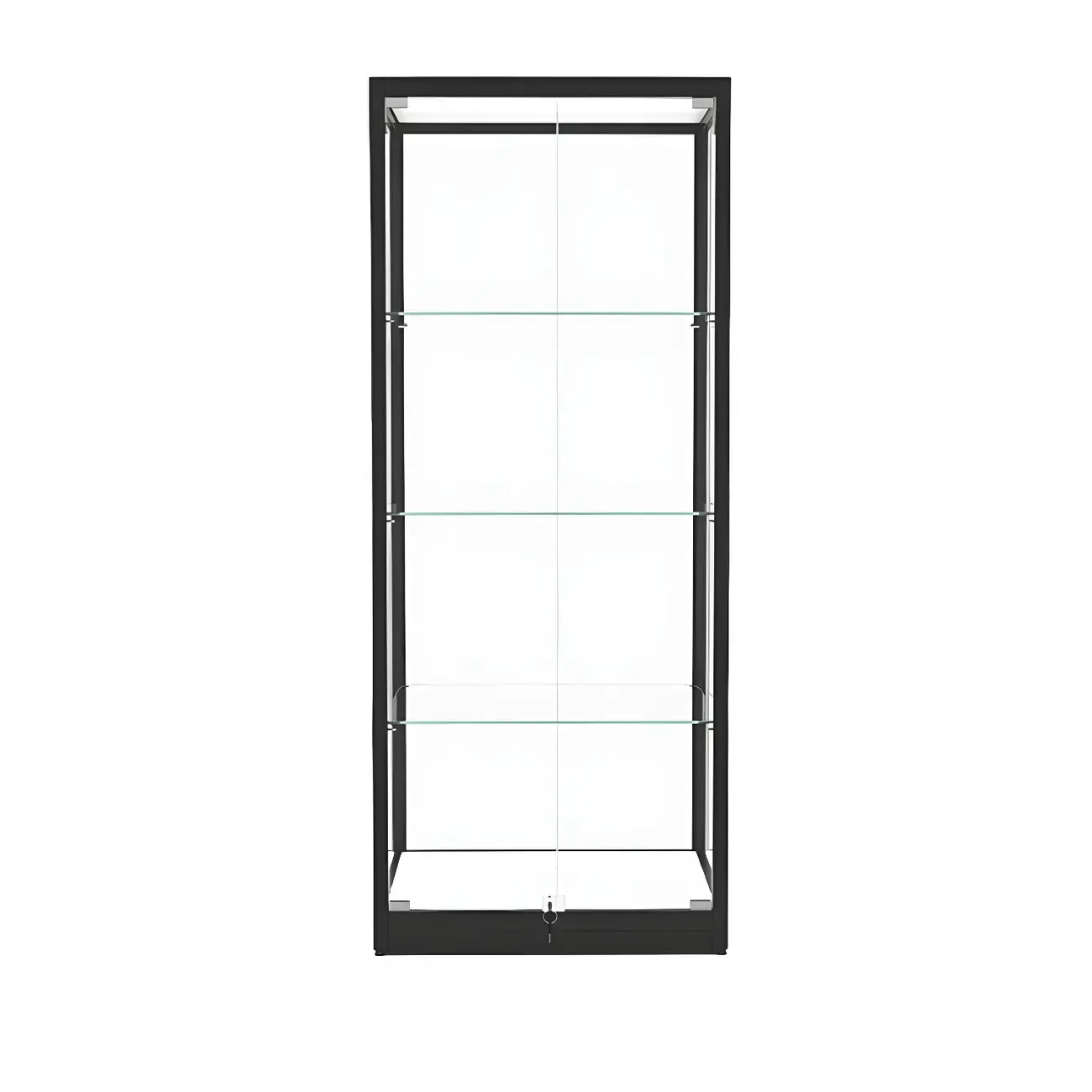 Modern Glass Black Curio Cabinet with Adjustable Shelves