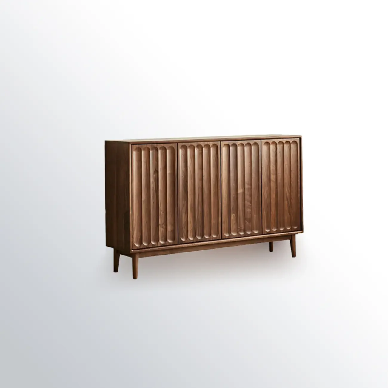 Scandinavian Pine Wood Accent Cabinet in Free-standing