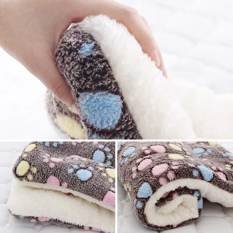 HULIANFU Pet Sleeping Mat Cat Bed Dog Bed Thickened Pet Soft Wool Mat Blanket Mmattress Household Portable Washable Warm Carpet - Deanwangkt