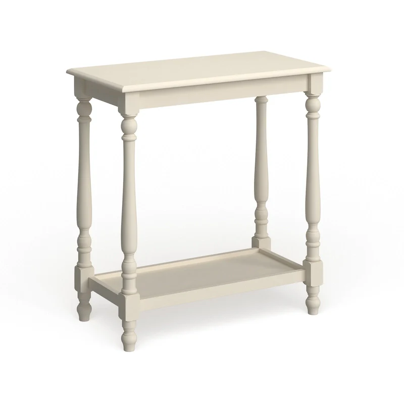 Quam Farmhouse White 25-inch Solid Wood 1-Shelf Side Table by Furniture of America