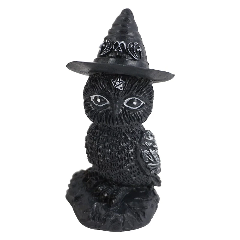 HULIANFU Resin Figure Wizard Figurines Black Magic Cat Ornaments Table Art Original Gifts Cute Miniatures Modern Room Decoration - Deanwangkt