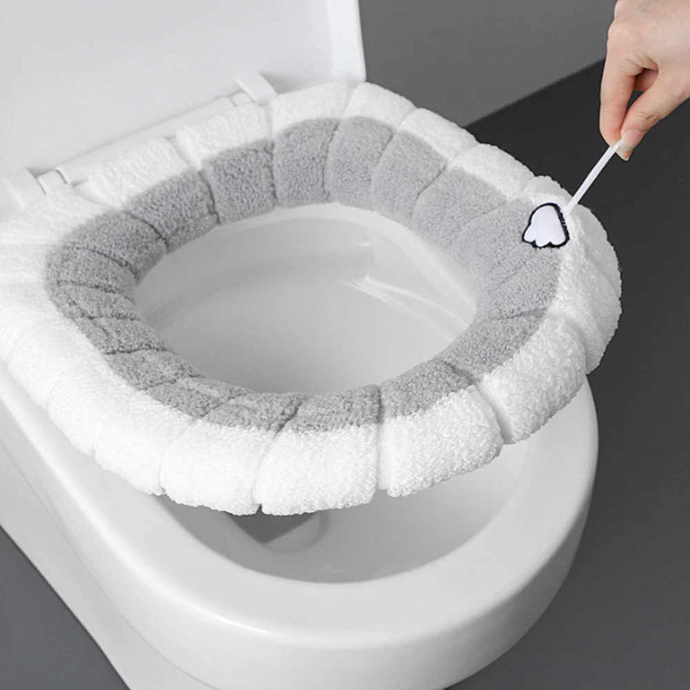 HULIANFU Universal Four Seasons Thickened Househol Soft Mat Autumn Winter Toilet Cover Toilet Seat Cushion Thick Plush Warm Pads - Deanwangkt