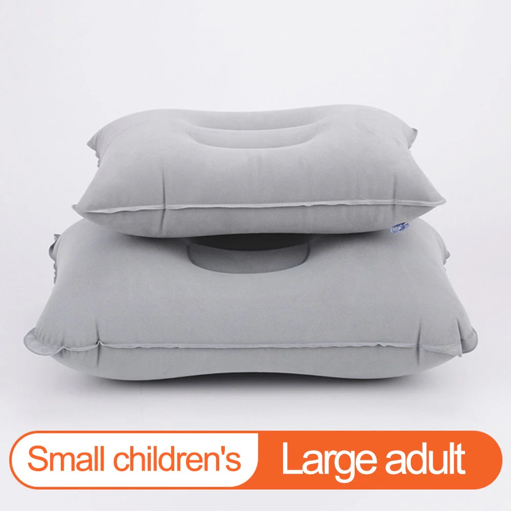 HULIANFU Ultralight Inflatable Air Pillow PVC Nylon Sleep Pillow Outdoor Camping Cushion Travel Car Backrest Airplane Head Rest Support - Deanwangkt