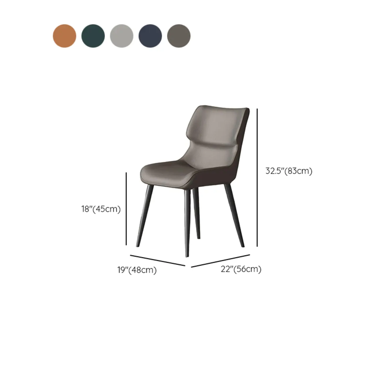 Modern Faux Leather Upholstery Dining Chair with Metal Legs