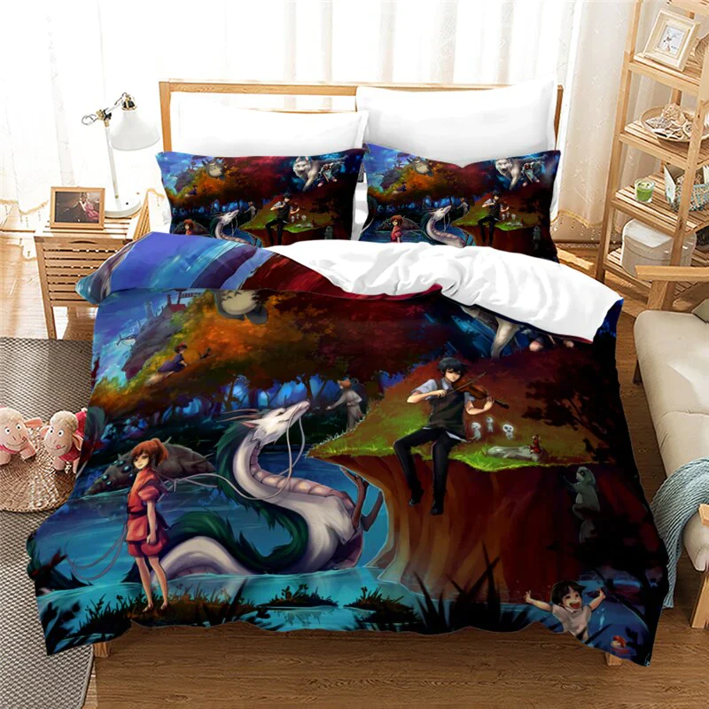 HULIANFU MY NEIGHBOUR TOTORO 3d Printed Bedding Set Duvet Cover Set with Pillowcase Twin Full Queen King Comforter Cover Sets Bedclothes - Deanwangkt