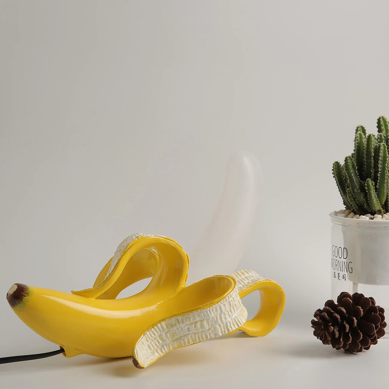 HULIANFU 2026  Table Lamp Italy Banana Desk Lamp Night Lights Led Bedroom Bedside Living Room Glass Modern Home Decor Lighting Fixtures - Deanwangkt