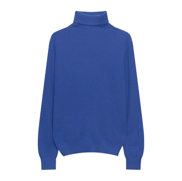 Hulianfu Winter High Quality Wwomen's Wool Sweater Solid Color High-neck Pullover Long-sleeved Knit Top - Deanwangkt