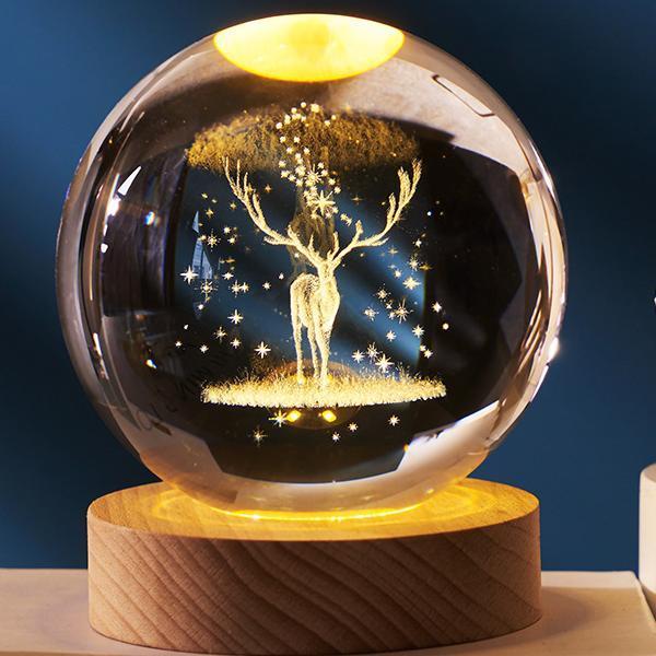 HULIANFU New 80mm K9 Crystal Solar System Planet Globe 3D Laser Engraved Sun System Ball with Touch Switch LED Light Base Astronomy Gifts - Deanwangkt