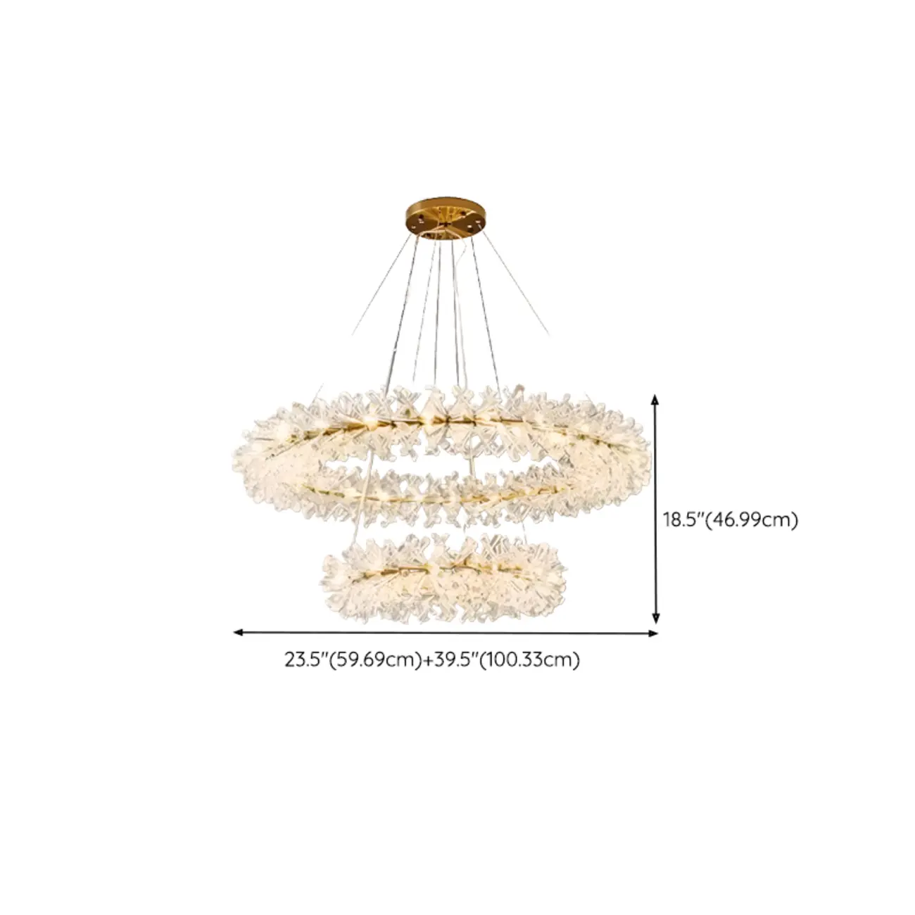 Gold Circular Crystal Chandelier Modern Design Light
