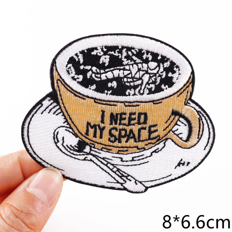 HULIANFU Van Gogh Embroidered Patches on Clothes DIY Cartoon Wave Applique Clothing Thermoadhesive Patches for Clothing DIY - Deanwangkt