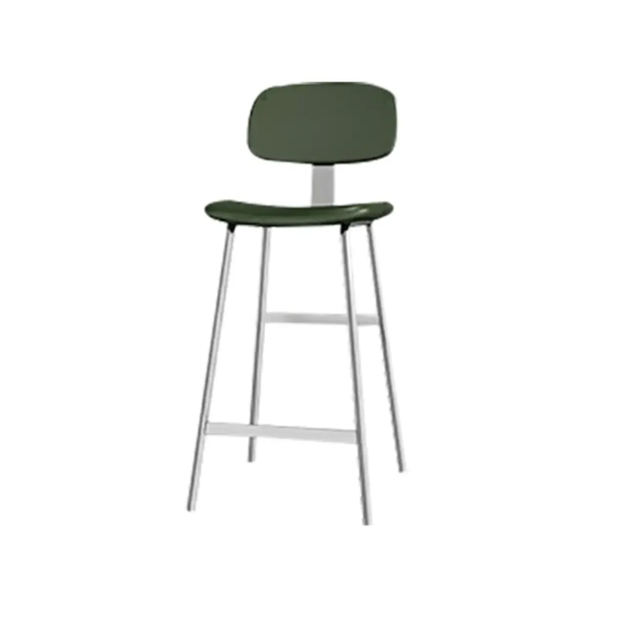 Industrial Faux Leather Metal Frame Bar Stools with Backs