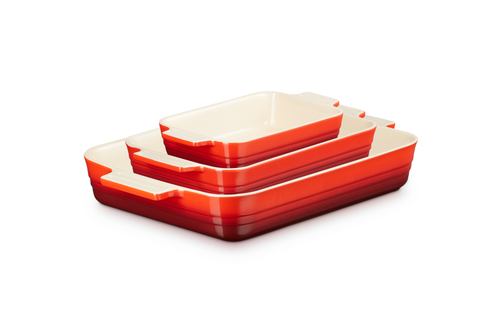 Stoneware Set of 3 Classic Rectangular Dishes