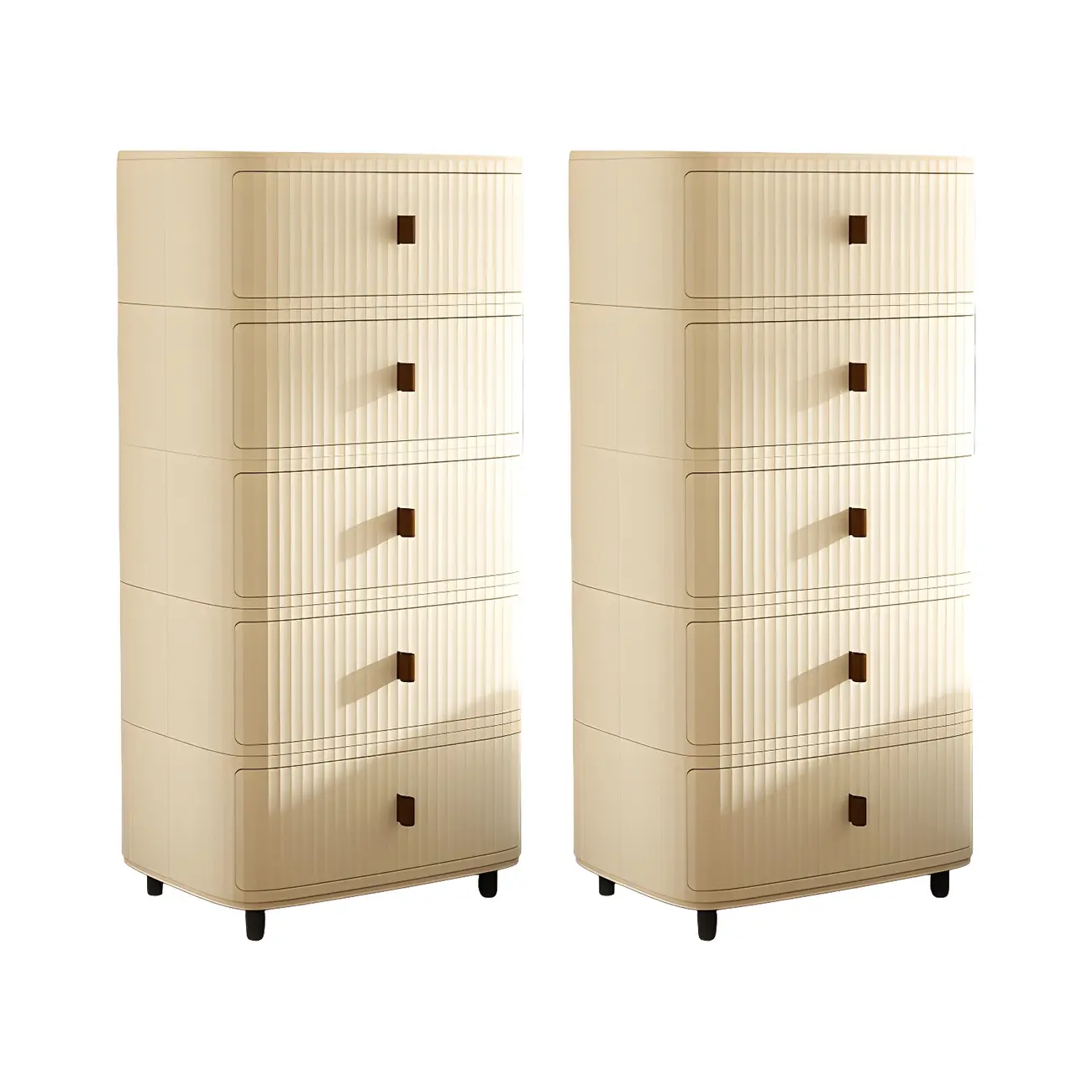 Modern Black And White Grid Top Nightstands with Drawers