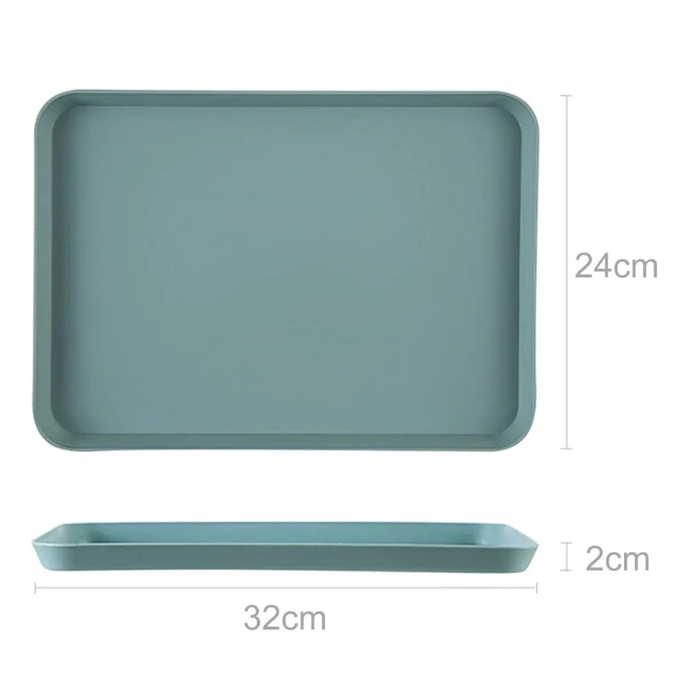 HULIANFU Nordic Simple Rectangular Fruit Dessert Plastic Storage Tray Kitchen Supplies Fruit Plate Restaurant Hotel Bread Pans Tray - Deanwangkt
