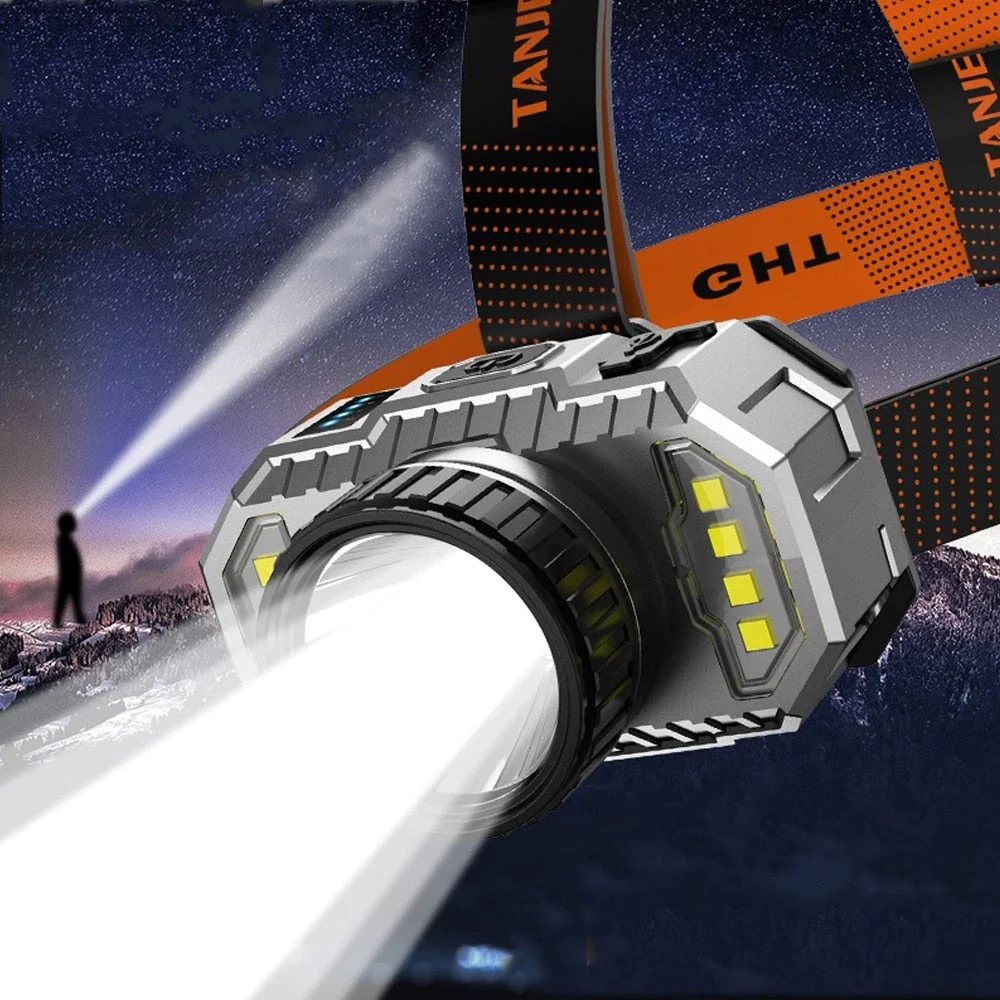 HULIANFU LED Headlamp Strong Light Super Bright Head-Mounted Flashlight Outdoor Household Long-Range Rechargeable Night Fishing Headlight - Deanwangkt