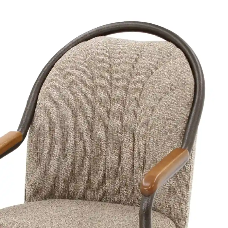 Chromcraft Douglas Caster Dining Chairs in Chestnut, Gray Finish (Set of 2)