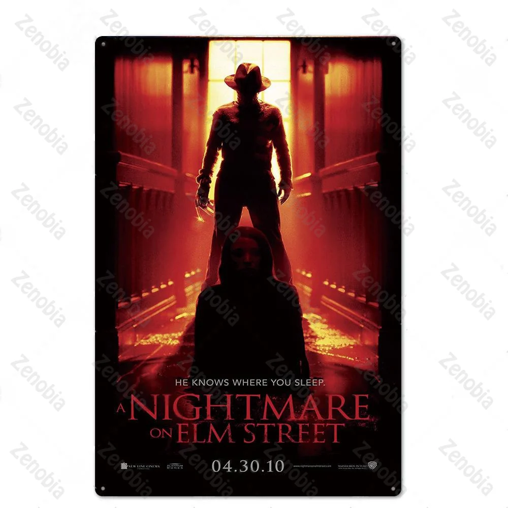 HULIANFU Vintage Horror Movies Metal Poster Wall Art Stickers for Pub Bar Club Home Wall Room Decoration Retro Mtal Sign Plaque Tin Plate - Deanwangkt