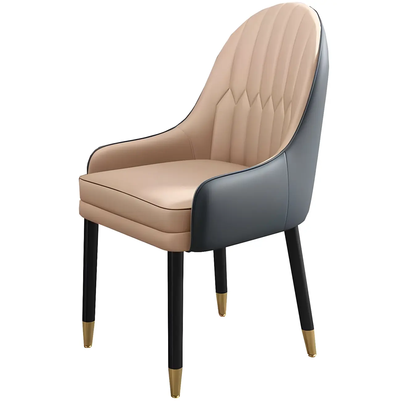 Modern Leather Upholstered Dining Chair with Arms