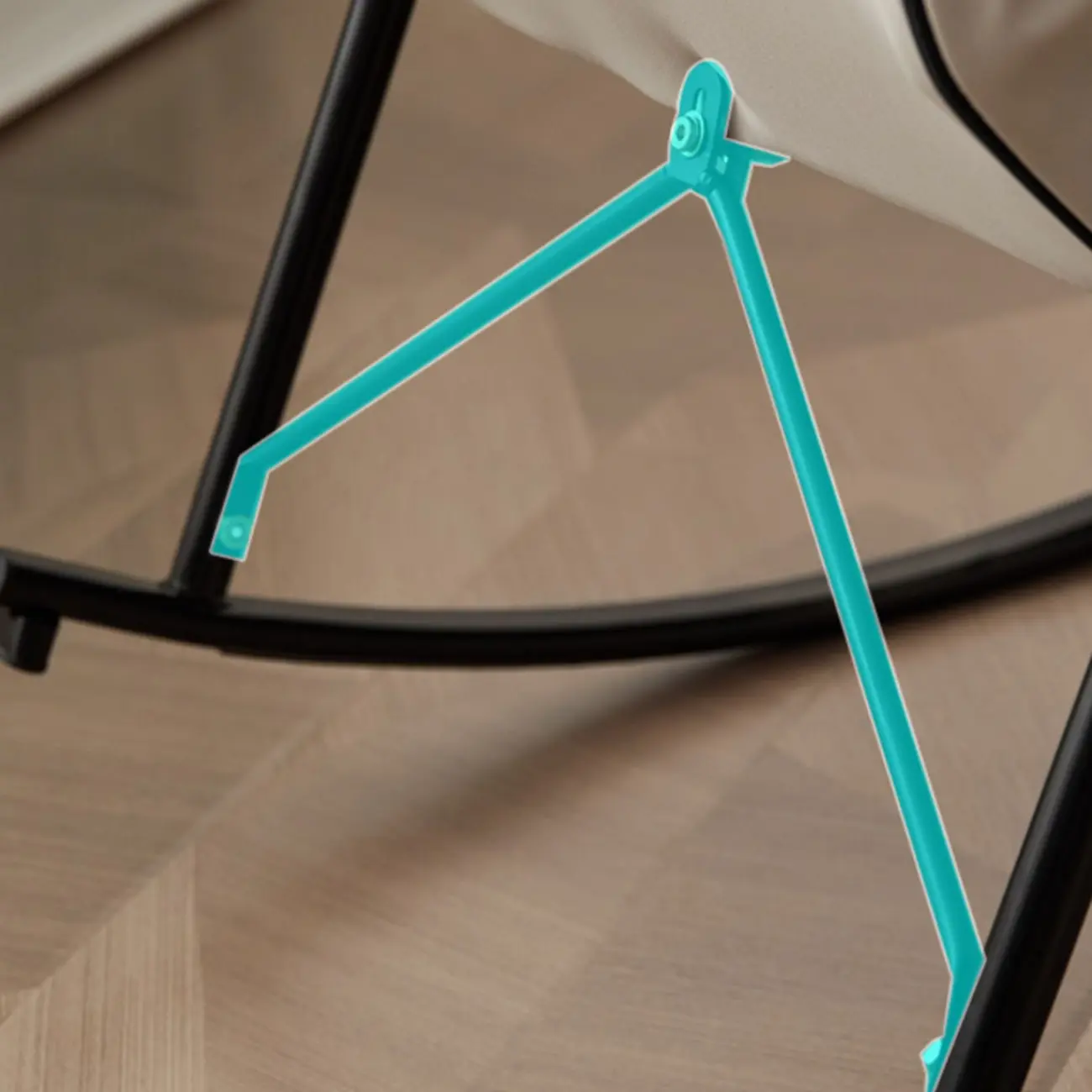 Modern Metal Track Arms Upholstered Rocking Chair