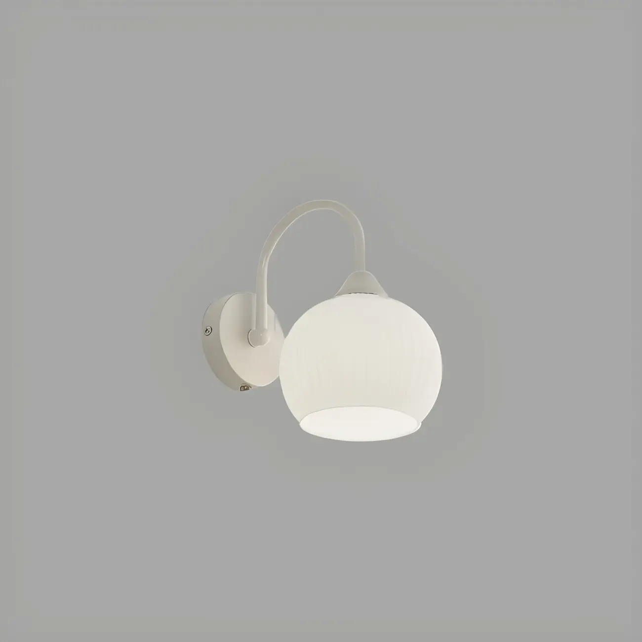 Dome-Shape White Wall Sconce with White Glass Shade