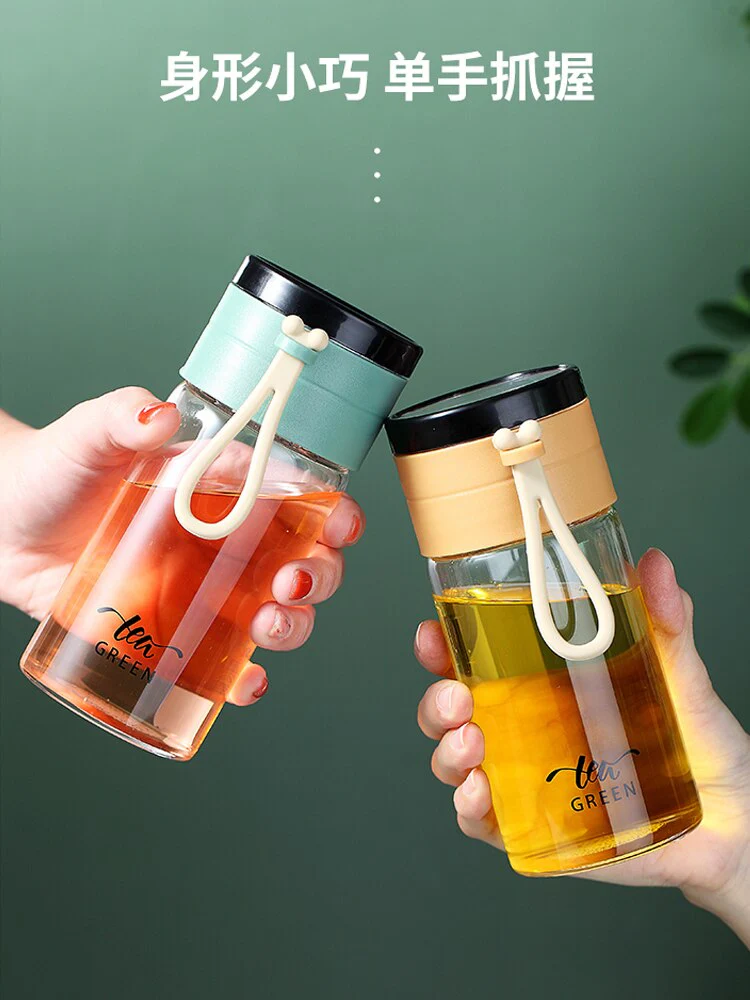 HULIANFU Portable and Simple Office Cup Juice Cup Cold Drink Glass Travel Wine Glass Double Wall Wine Glass Creative Caneca Home Eg50bl - Deanwangkt
