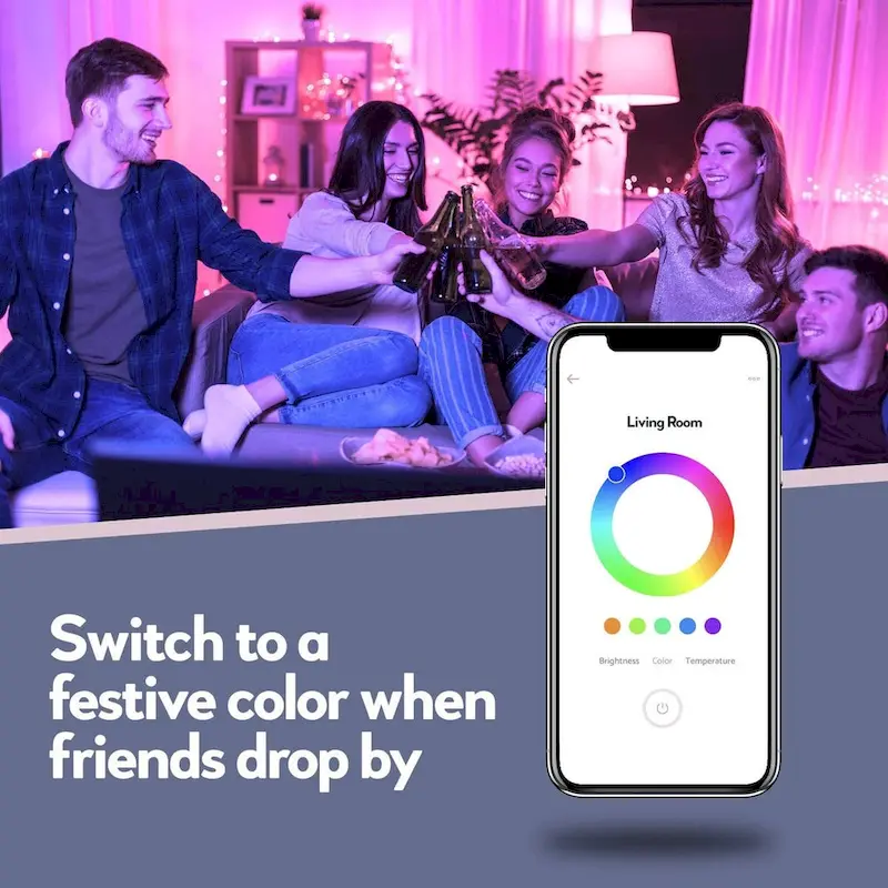 Bulbrite Solana 60 Watt Equivalent A19 Smart WiFi Connected LED Light Bulb, Frost