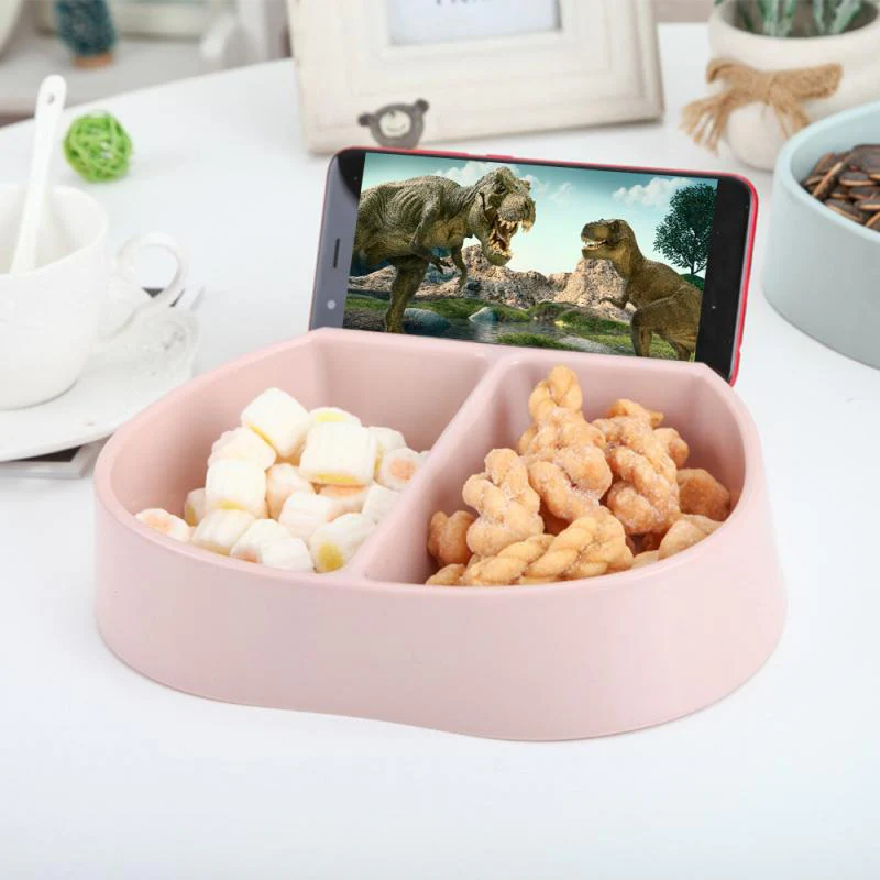 HULIANFU Plates For Food Creative Shape Lazy Snack Bowl Plastic Double Layers Snack Storage Box Bowl Lazy Fruit Plate Bowl Artifact Plate - Deanwangkt