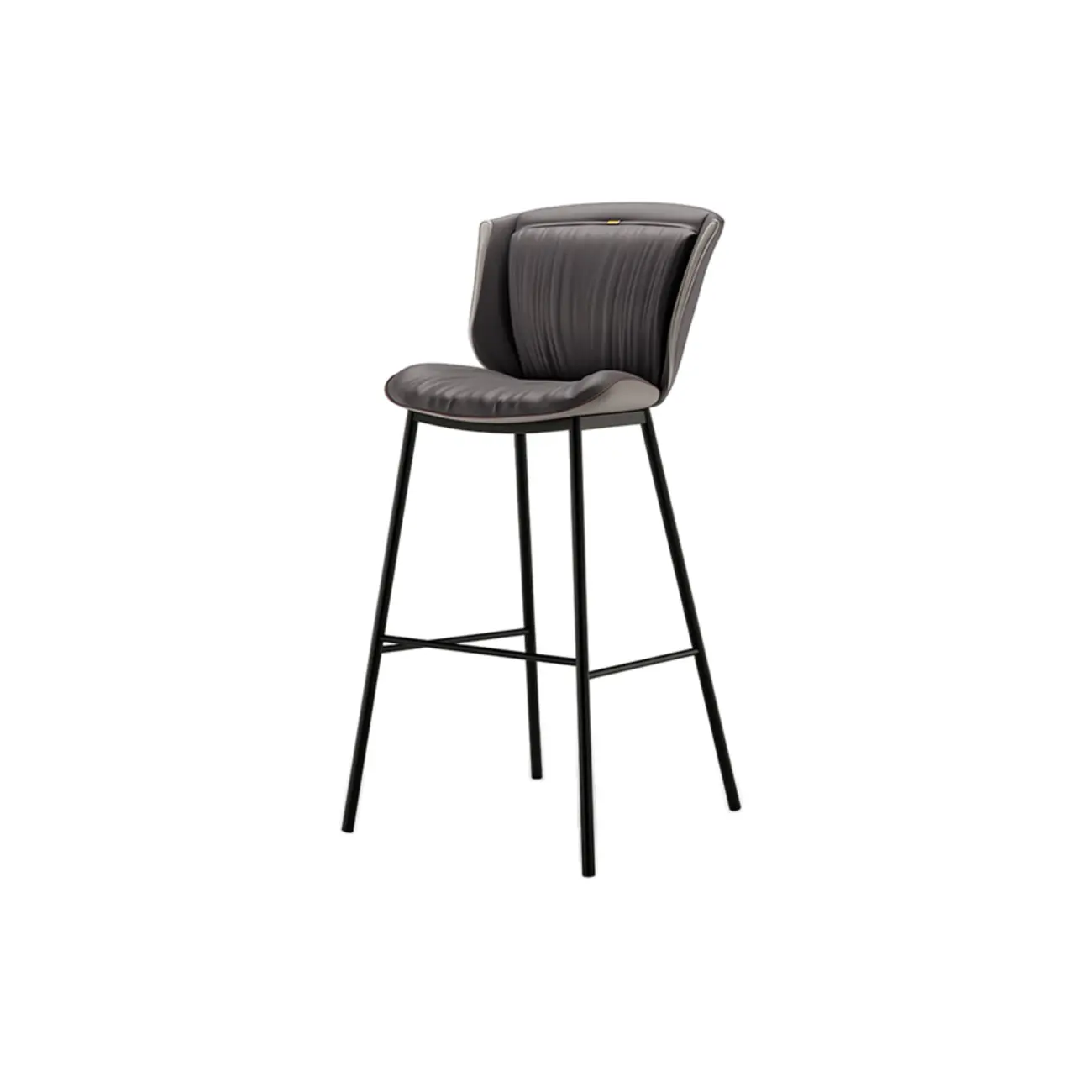 Modern Luxury Trapezoid Cushion Microfiber Leather Carbon Steel Bar Stool