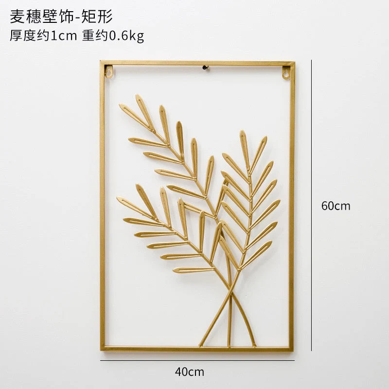 HULIANFU 2026  Nordic Metal Leaf Plant Wall Decor Wrought Iron Wall Hanging Non-perforated Wall Mural Living Room Bedroom Home Decoration Hot - Deanwangkt
