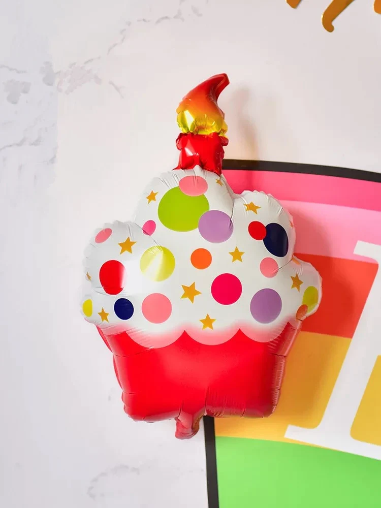 HULIANFU New large cake gift box donut popcorn shape aluminum film balloon wedding celebration birthday party scene decoration - Deanwangkt