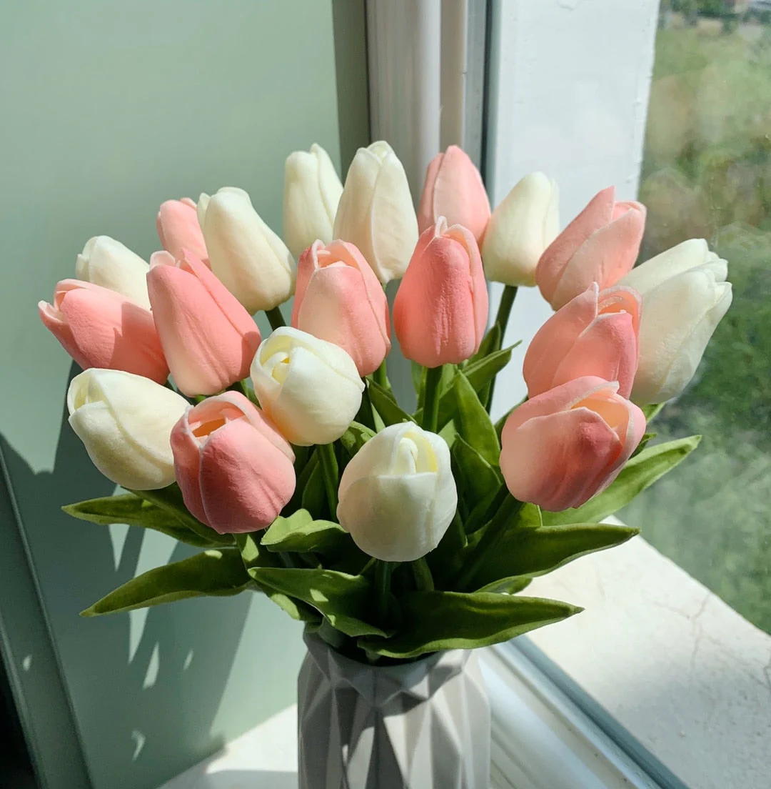 HULIANFU 2026  10PCS Artificial Flowers Garden Tulips Real Touch Flowers Tulip Bouquet Decor Mariage for Home Wedding Decorations Fake Flower - Deanwangkt