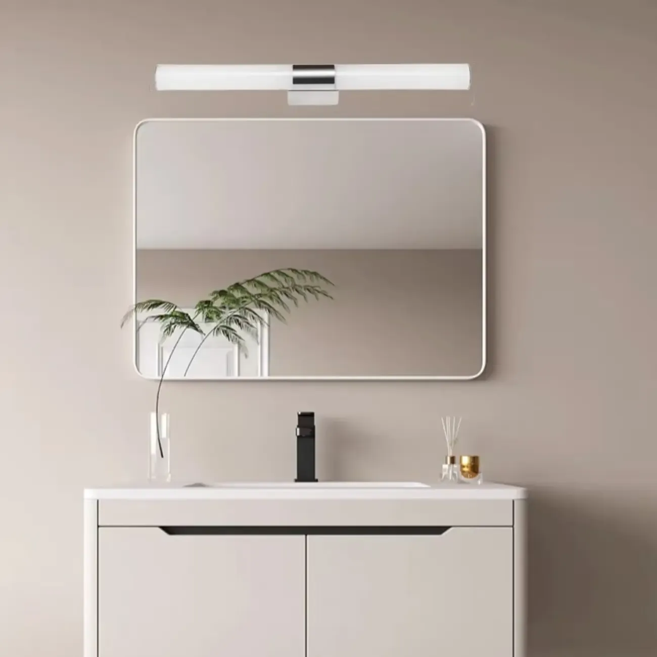 Contemporary Simple Cylinder White Vanity Light