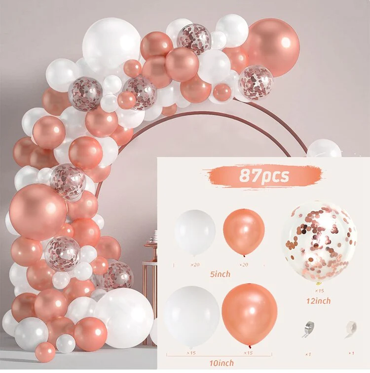 HULIANFU Macaron Pink Balloon Garland Arch Kit Wedding Birthday Party Decoration Kids Globos Rose Gold Confetti Latex Ballon Baby Shower - Deanwangkt