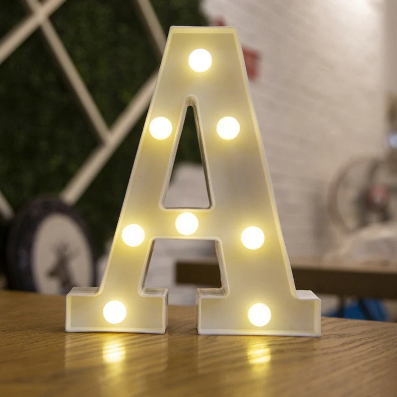 HULIANFU Luxury Alphabet Letter LED Lights Luminous Number Lamp  Battery Night Light for Home Wedding Birthday Christmas Party Decoration - Deanwangkt
