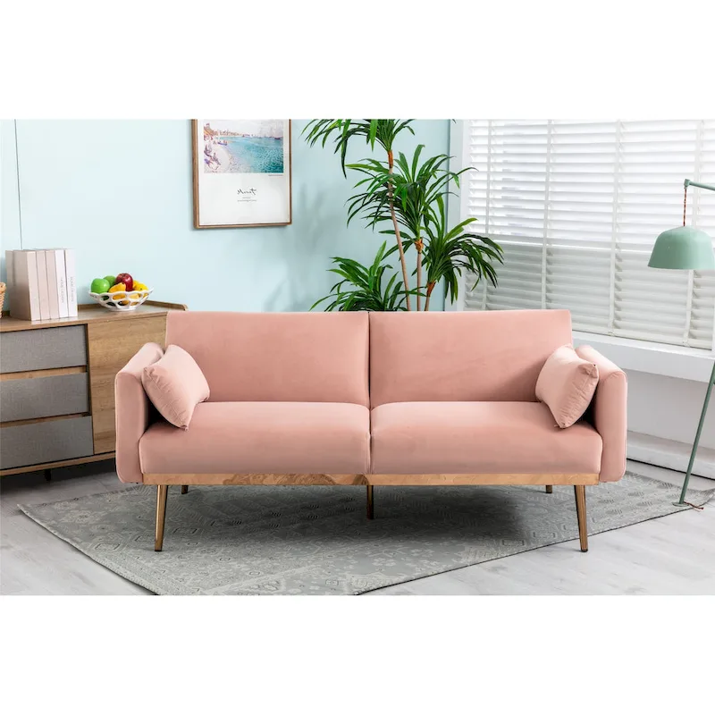 Velvet Upholstered Convertible Loveseats Sleeper Sofa