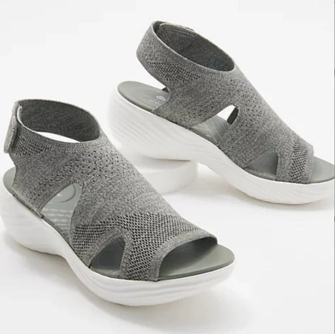 hulianfu New Women's Casual Shoes Light Comfort Platform Wedge Beach Sandals Fly Woven Mesh Fish Mouth Open Toe Slippers Zapatos Nina - Deanwangkt
