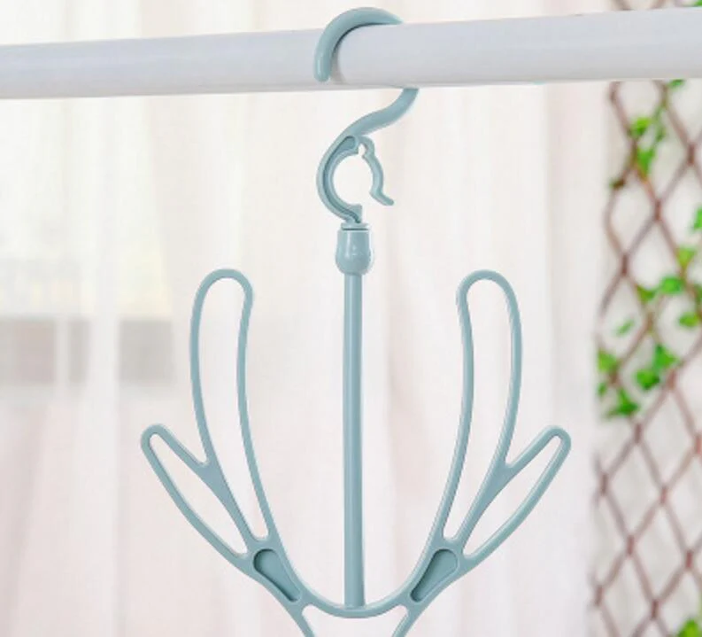 HULIANFU Rack Shelf Storage Shoes Clothes Hanger Clamps Rotated Balcony Hanging Hook - Deanwangkt