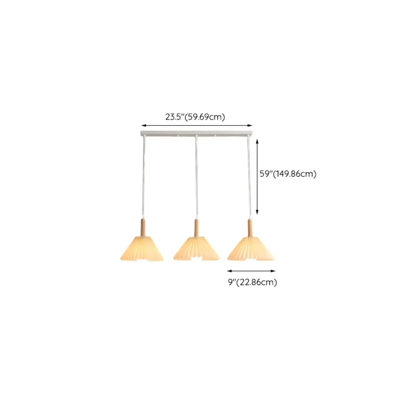 Modern Beige Pleated Fabric Kitchen Pendant Light