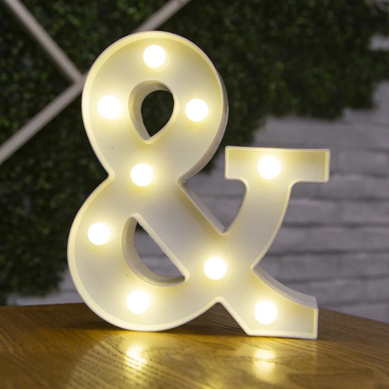 HULIANFU Luxury Alphabet Letter LED Lights Luminous Number Lamp  Battery Night Light for Home Wedding Birthday Christmas Party Decoration - Deanwangkt