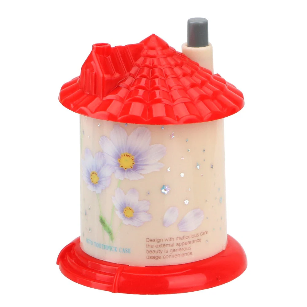 HULIANFU Portable Automatic Toothpick Holder Creative Toothpick Box Fashion House Shaped Lovely Home Organizer Random Color - Deanwangkt